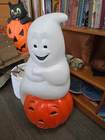 Ghost & pumpkin blow mold 34" tall