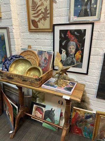 Lion foot copper vintage table in store pick up only