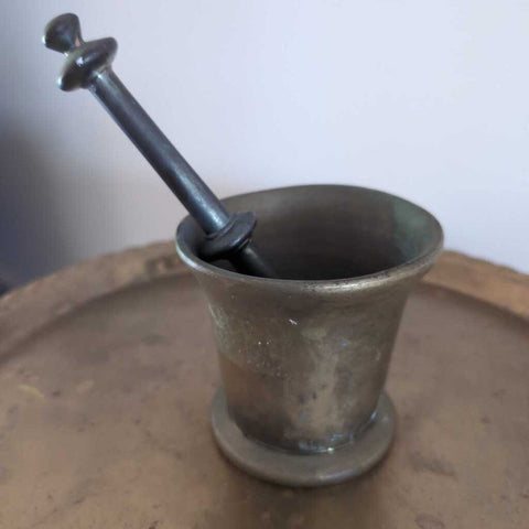 Vintage Apothecary Solid Brass Mortar and Pestle