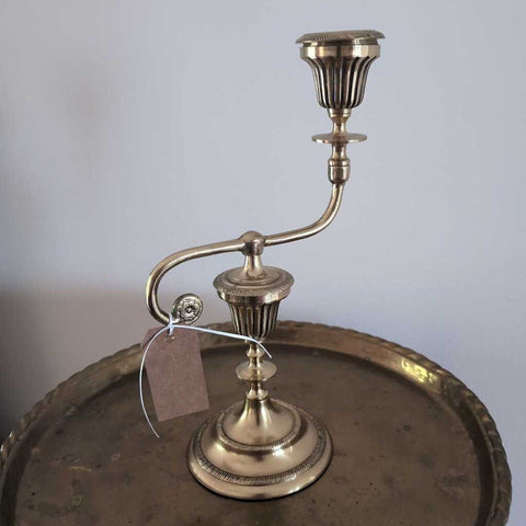 Antique Solid Brass Weighted Piano Candlestick.. 12 in Neoclassical