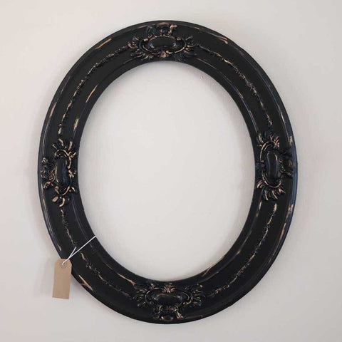 Vintage Black Wooden oval Frame 22x19