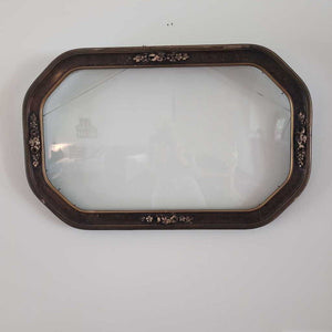 Pretty Vintage Rectangular Wooden Frame w/Glass. 22x19.