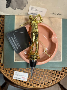 Vintage Golfer Plastic Trophy Wine Stopper W1894