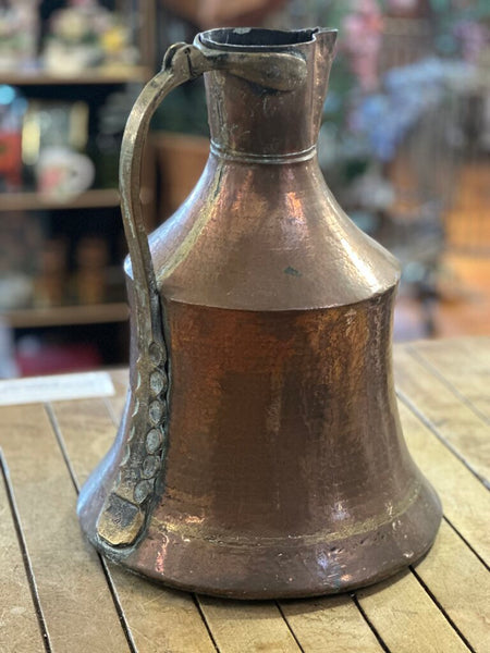 19TH CTR TURKISH HAMMERED COPPER WATER JUG. 15"H x 11"W