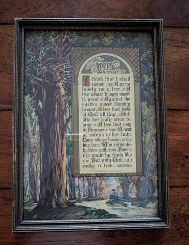 Vintage Framed Trees Print 8x11