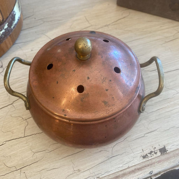 Vintage Copper Potpourri Pot 6.5 x 5