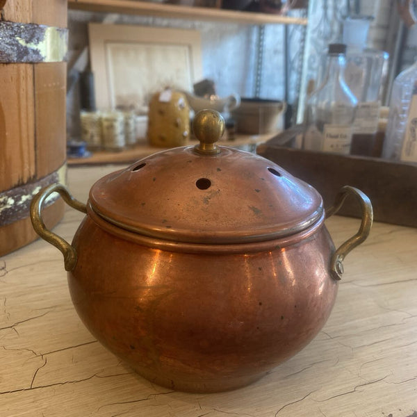 Vintage Copper Potpourri Pot 6.5 x 5