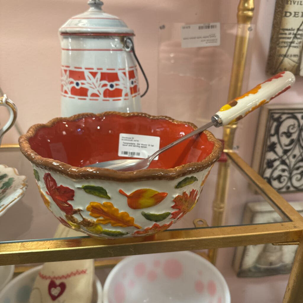 Temptations Old World 1.5 fall bowl and serving spoon