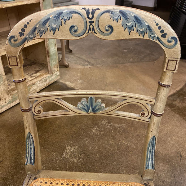 Vintage Hand Painted Rattan Chair 16w x 17" (chair height) x 31"h
