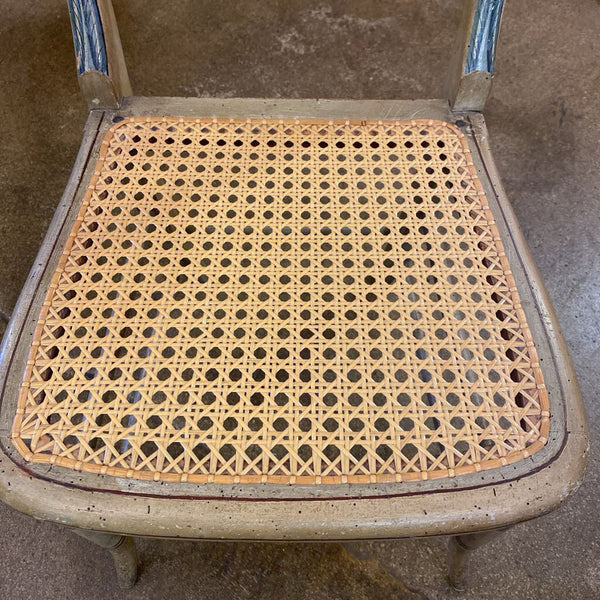 Vintage Hand Painted Rattan Chair 16w x 17" (chair height) x 31"h