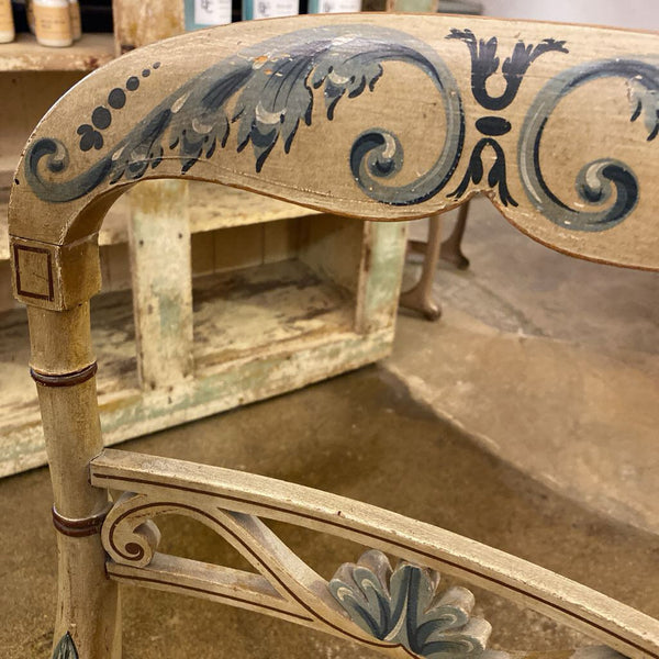Vintage Hand Painted Rattan Chair 16w x 17" (chair height) x 31"h