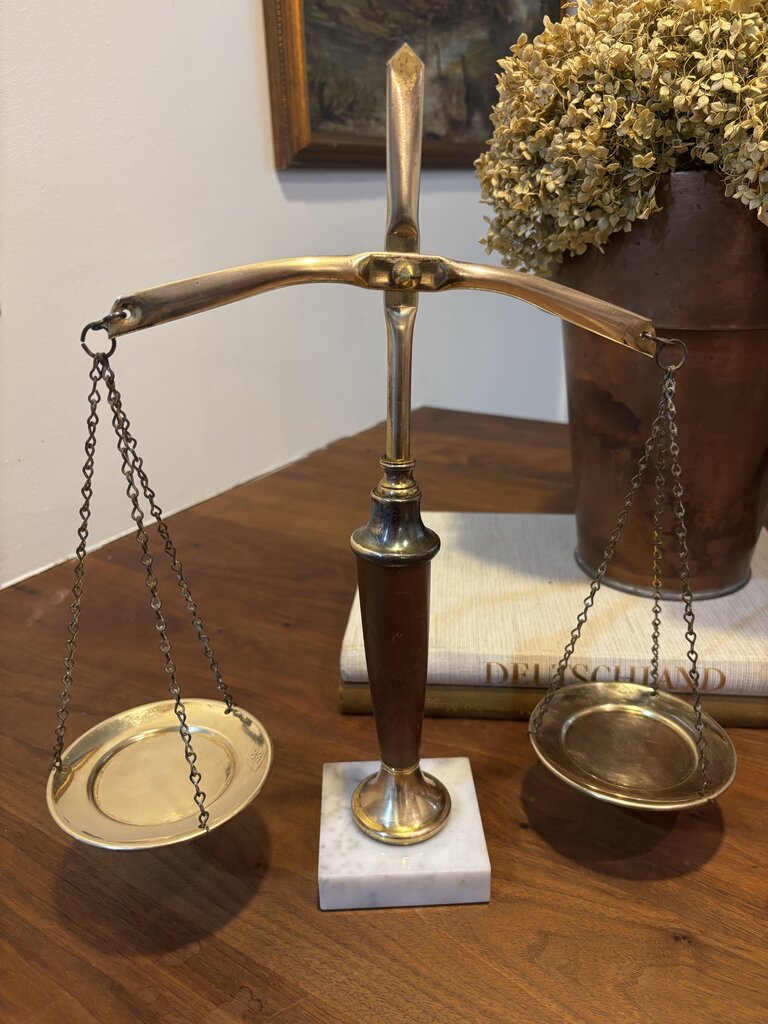 Vintage Scale Brass and Marble
