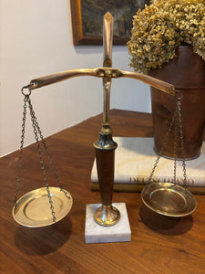 Vintage Scale Brass and Marble