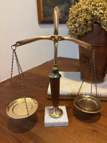 Vintage Scale Brass and Marble