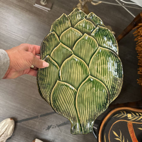 Majolica Artichoke Platter 12.5"