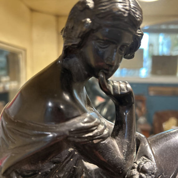 BRONZE LADY SCULPTURE 11" X 12"