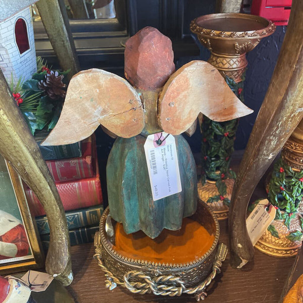 Moxie - Primitive Hand Carved Folk Art Angel - 9.25"