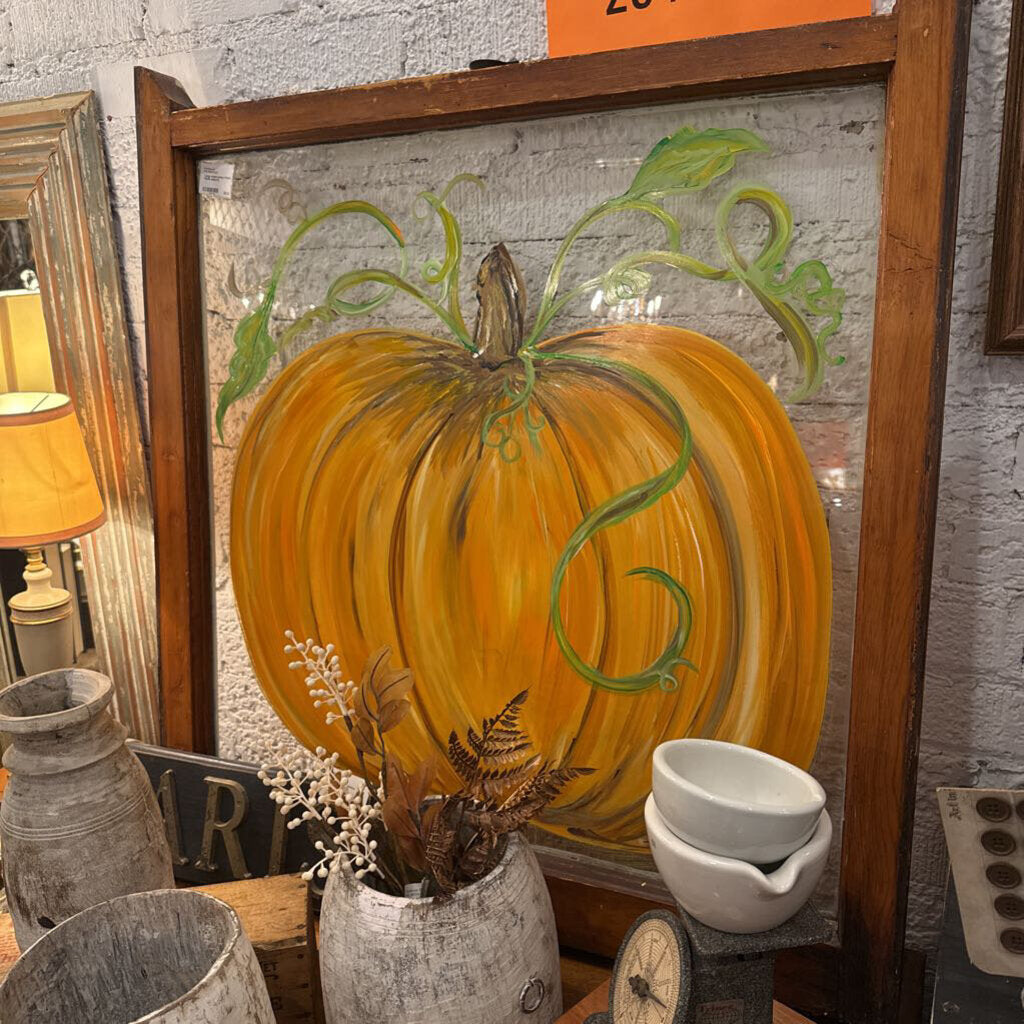 Large window painting of Pumpkin 32x35 pickup only