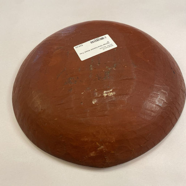 Vintage Hand Painted Wood Tray 15"