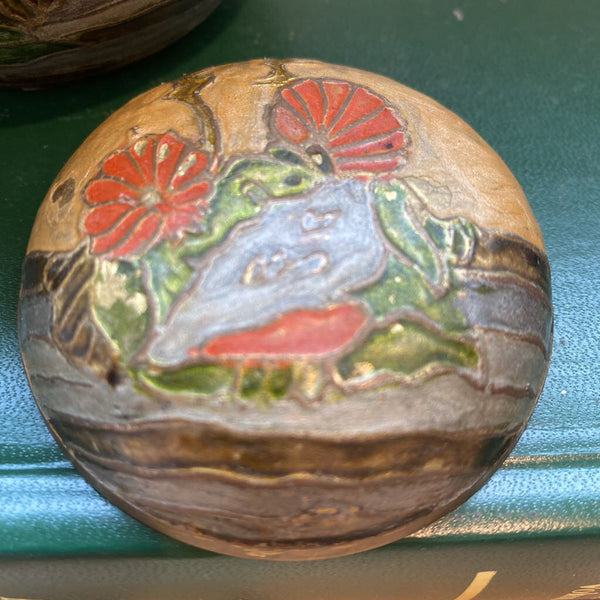 Vintage Ginger Jar Cloisonne Enamel Brass 4.5 Vase