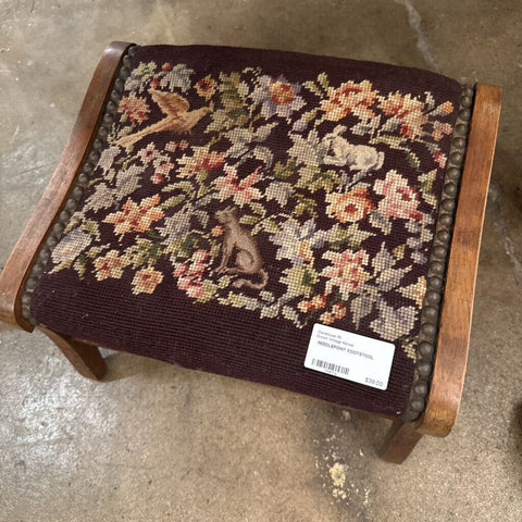 NEEDLEPOINT FOOTSTOOL