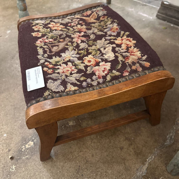 NEEDLEPOINT FOOTSTOOL