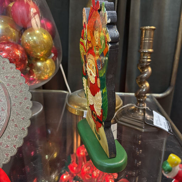 Wooden Santa with Toy Sack 9.5" tall H3036