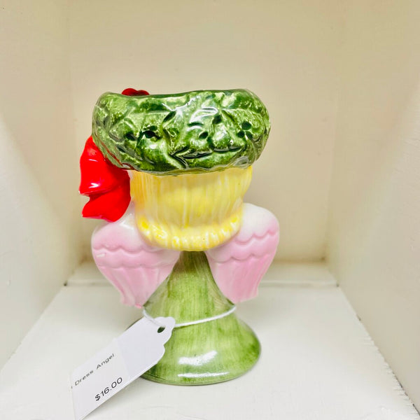 Moxie - Lefton Green Dress Angel Tealight Holder - 4"