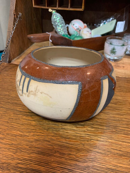 Indian Pottery Bowl~ no markings~ 8" w x 4.25" t