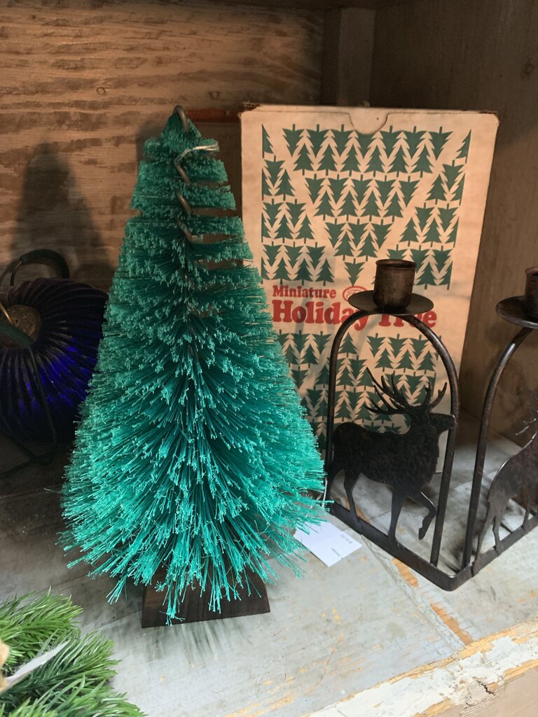Vintage Bottle Brush Fuller Christmas Tree~ New old stock w/box~ 6.25" w x 12" t
