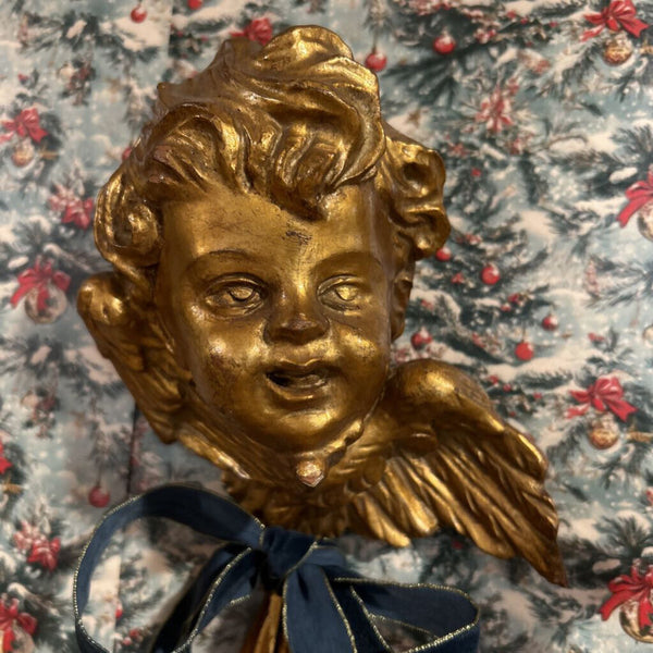 Vintage Cherub Wall Sconces Set of 2. 13.5"w x 11"t