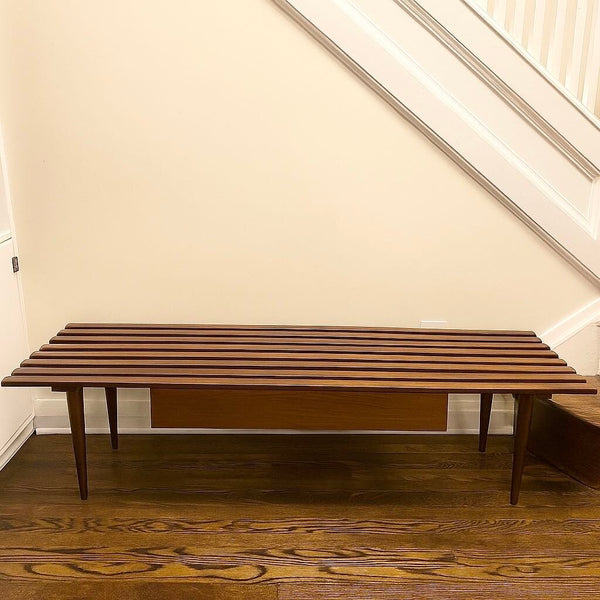 MCM Slat Bench with Drawer W1924 Pick Up Only