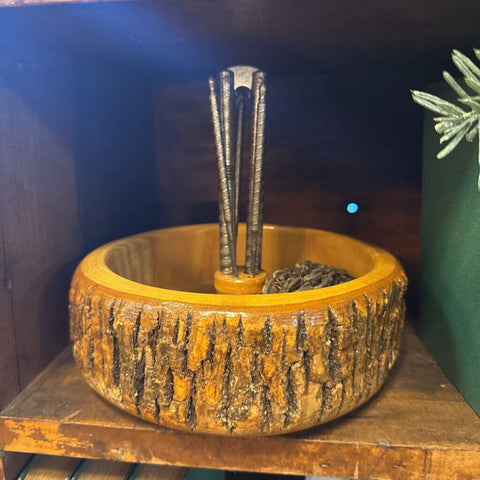 Wood Nut Bowl and Accessories
