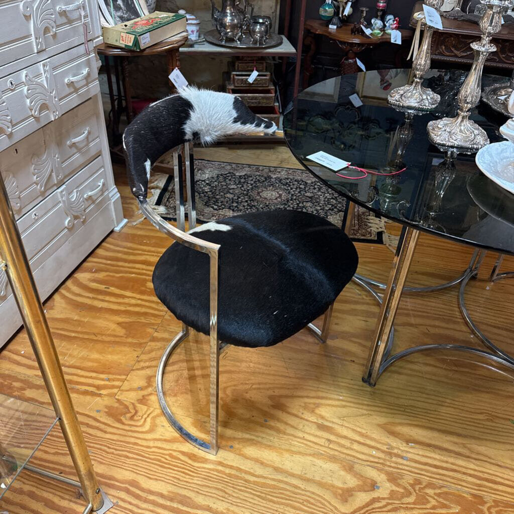 Pair Vintage Cow Hide Chairs