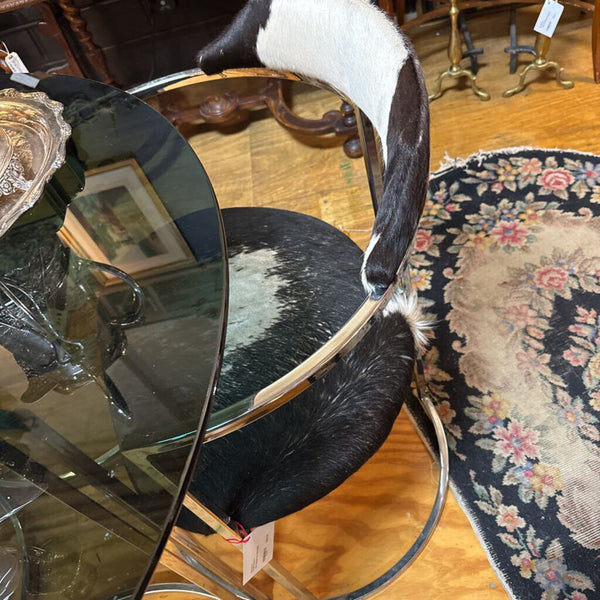 Pair Vintage Cow Hide Chairs