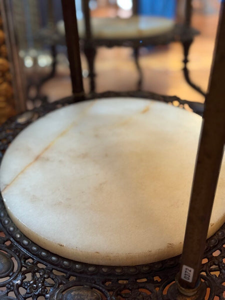 0372 3 tier brass and marble display stand (marble is removable)