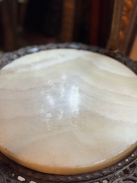 0372 3 tier brass and marble display stand (marble is removable)