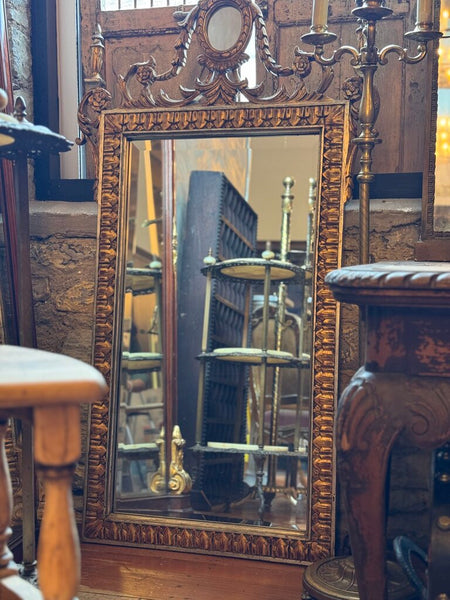 0668 Maitland Smith Ornate Gilt Wood Wall Mirror (as is)