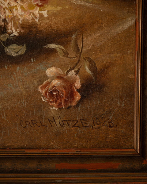 0664 Mixed Pastel Florals In Basket by Artist Carl Mutze C. 1924