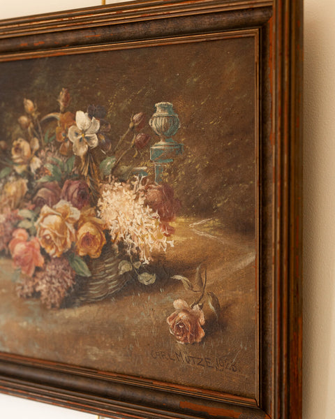 0664 Mixed Pastel Florals In Basket by Artist Carl Mutze C. 1924