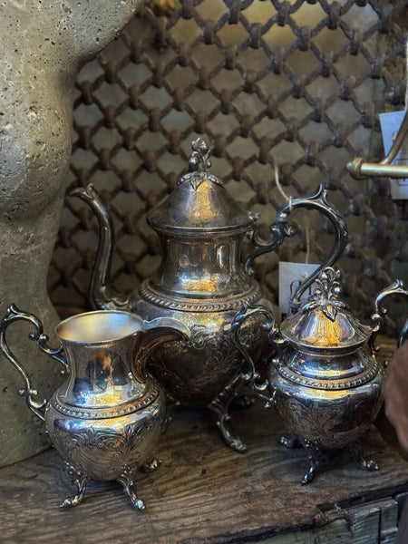 0210 Silverplate 3-Piece Tea Set