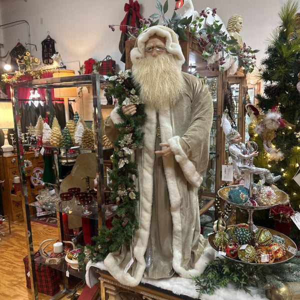 Gold Santa on Stand 50"