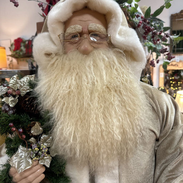 Gold Santa on Stand 50"