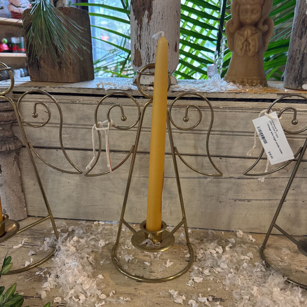 Vintage wire angel candle holder