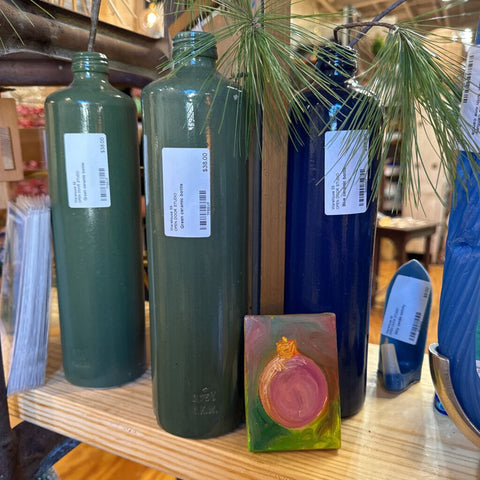 Green ceramic bottle