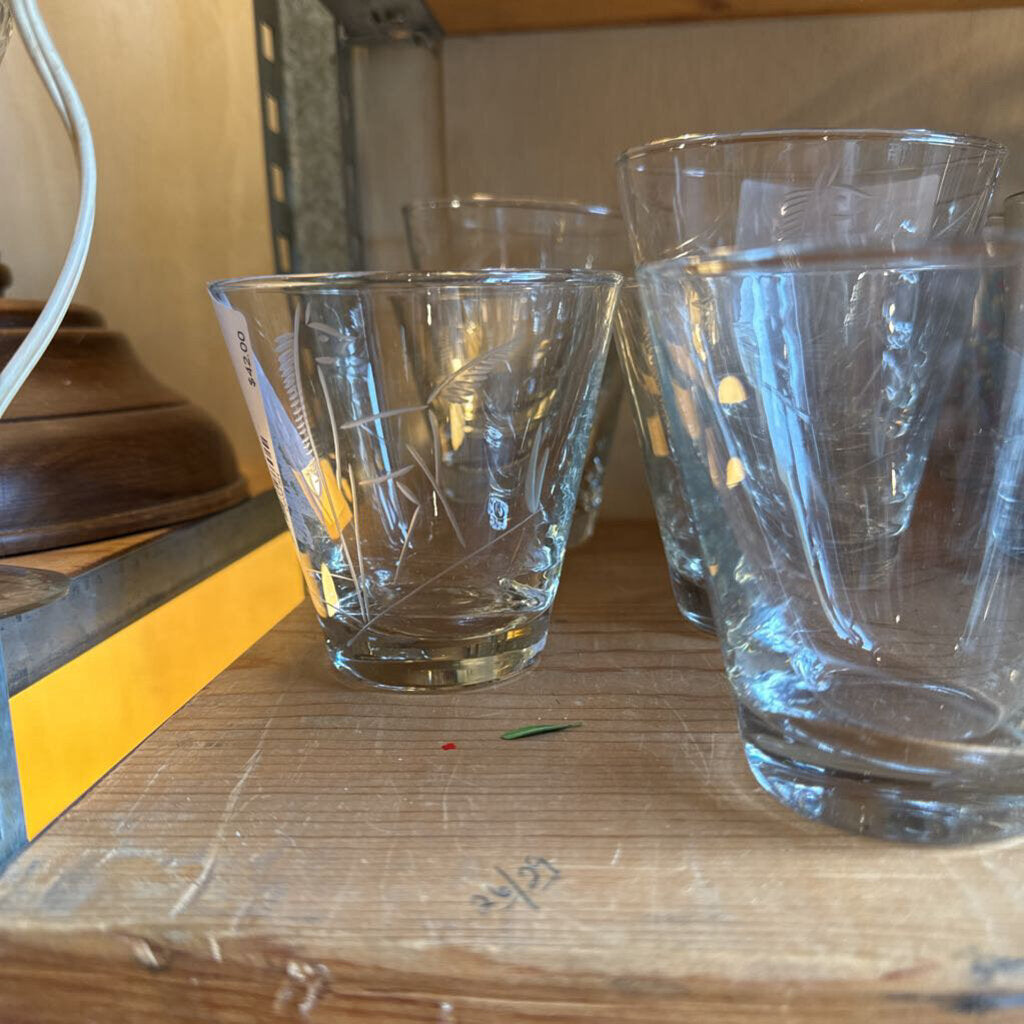 Etched horse glasses (rocks glasses) set of 6