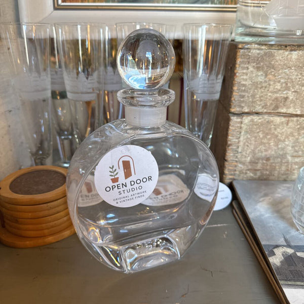 Oval crystal glass liquor bottle