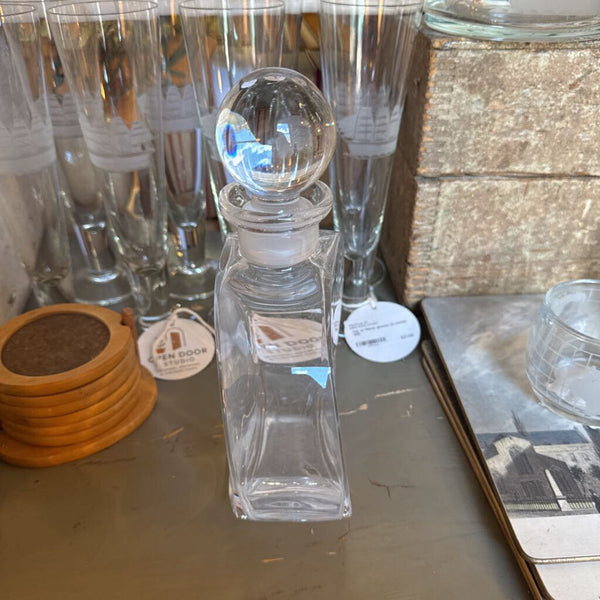 Oval crystal glass liquor bottle