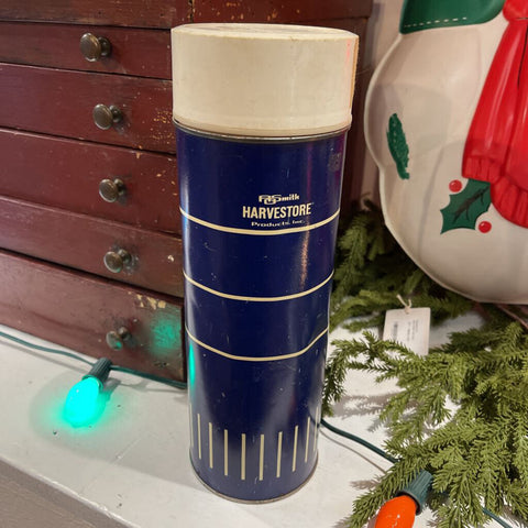 JFV- Vintage Rare Harveststore blue thermos