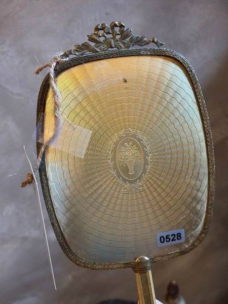 0528 Brass Bow Motif Hand Mirror